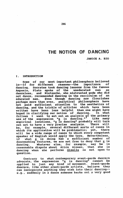 the notion of dancing