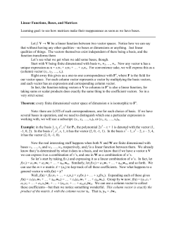 57 Linear Functions and Matrices