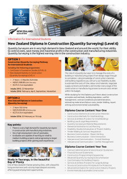 Quantity Surveying - Bay of Plenty Polytechnic