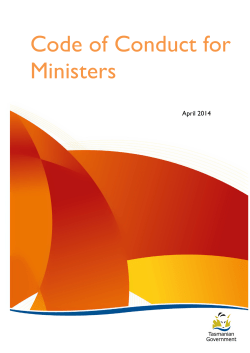 Code of Conduct for Ministers - Department of Premier and Cabinet