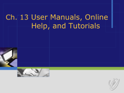Online manuals and help