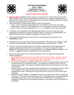 4-H Dairy Quiz bowl - Iowa State University Extension and Outreach