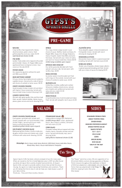 Our Story PRE-GAME SALADS SIDES