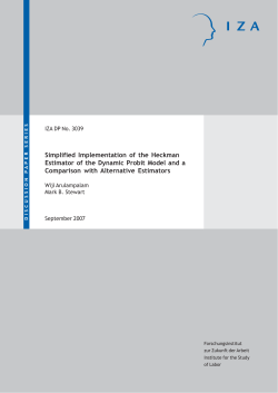 Simplified Implementation of the Heckman Estimator of the