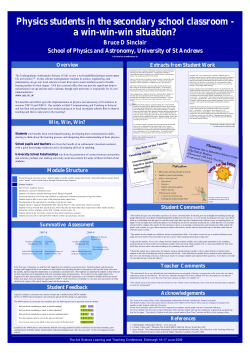 Physics students in the secondary school classroom - a win-win