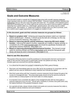 Goals and Outcome Measures