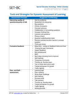 Assessment Tools and Strategies - SET