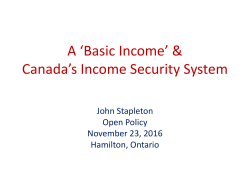 Three ways to look at Income Security Expenditures in Canada