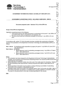 Government Advertising Costs - Including Campaigns 2009/10
