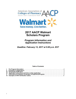 2017 Walmart Application Instructions and Materials