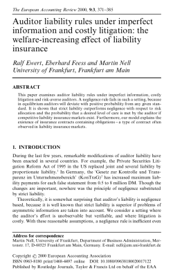 Auditor liability rules under imperfect information and costly litigation