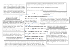 Anne Hathaway: Shakespeare`s wife.