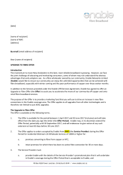 Upgrade to Fibre Offer