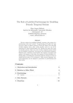 The Role of Labelled Partitionings for Modelling