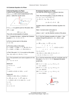 8.5 Cartesian Equation of a Plane A Normal Equation