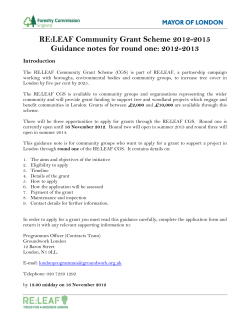 Guidance Notes for Round One
