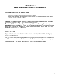 Activity Series 4: Group Decision