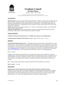 Graduate Council Meeting Minutes April 12, 2012 &ndash; Taylor 306