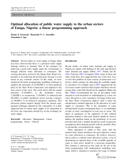 Optimal allocation of public water supply to the urban sectors of