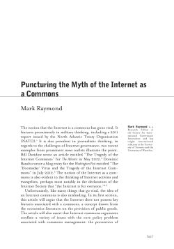 Puncturing the Myth of the Internet as a Commons