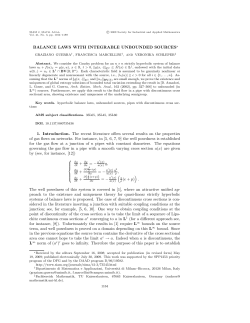 BALANCE LAWS WITH INTEGRABLE UNBOUNDED SOURCES 1