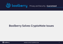 Boolberry Solves CryptoNote Issues