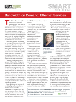 Bandwidth on Demand: Ethernet Services