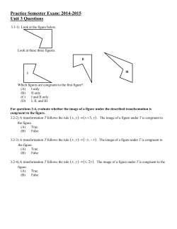 Practice Semester Exam: 2014-2015 Unit 3 Questions