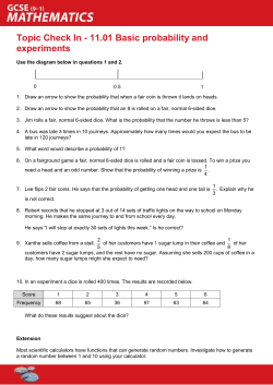 Topic Check In - 11.01 Basic probability and experiments