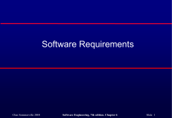 Software Requirements - Systems, software and technology