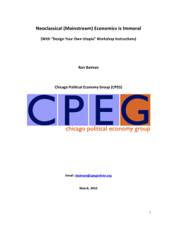 Neoclassical (Mainstream) Economics is Immoral