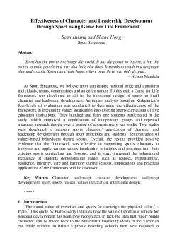 Effectiveness of Character and Leadership