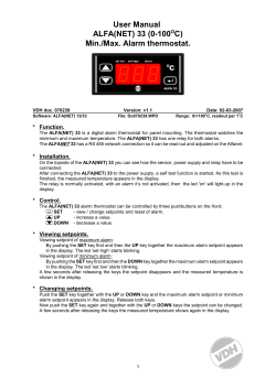User Manual ALFA(NET) 33 (0-100OC) Min./Max. Alarm thermostat.
