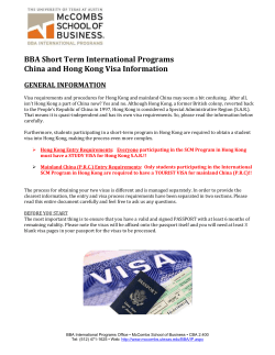 Paris ACC Advisor Form - McCombs School of Business