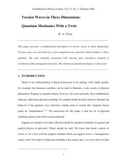 Torsion Waves - Classical Matter