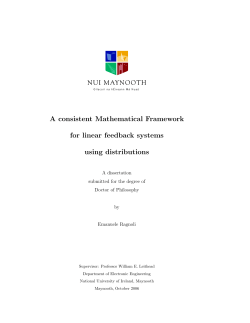 A consistent Mathematical Framework for linear feedback systems