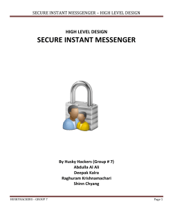 SECURE INSTANT MESSGENGER &ndash; HIGH LEVEL DESIGN