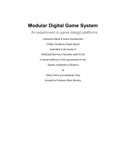 Modular Digital Game System - Worcester Polytechnic Institute