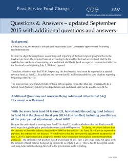 Food service fund changes FAQ - Colorado Department of Education