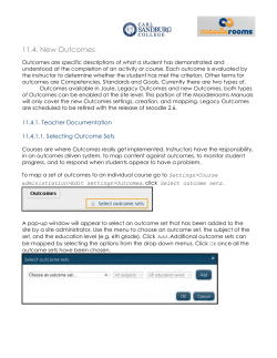 11.4. New Outcomes