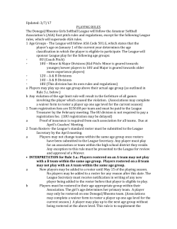 2017 DRGSL League Rules Updated 3-17-17