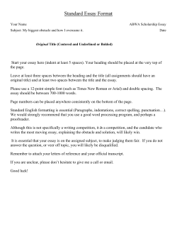 Standard Essay Format
