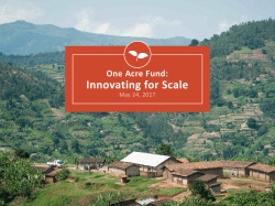 One Acre Fund: Innovating to Scale
