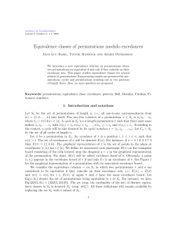 Equivalence classes of permutations modulo - Jean