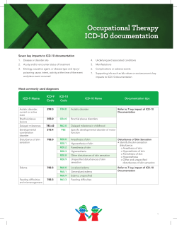 Occupational Therapy ICD-10 documentation