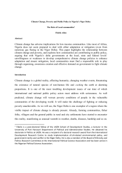 Allen CLIMATE CHANGE AND NIGER DELTA SEMINAR