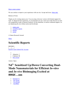 Supporting Information: Nd3+ Sensitized Up/Down Converting Dual