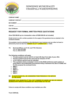 Quotations for Supply and delivery of uniform