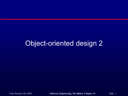 Object-oriented Design - Systems, software and technology
