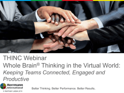 THINC Webinar Whole Brain&reg; Thinking in the Virtual World: